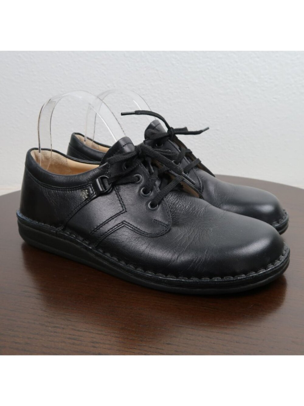 Finn Comfort 40 US 9 Black Leather Lace-Up Orthopedic Comfort Shoes Sneakers - Picture 2 of 9